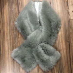 Gray fur shawl